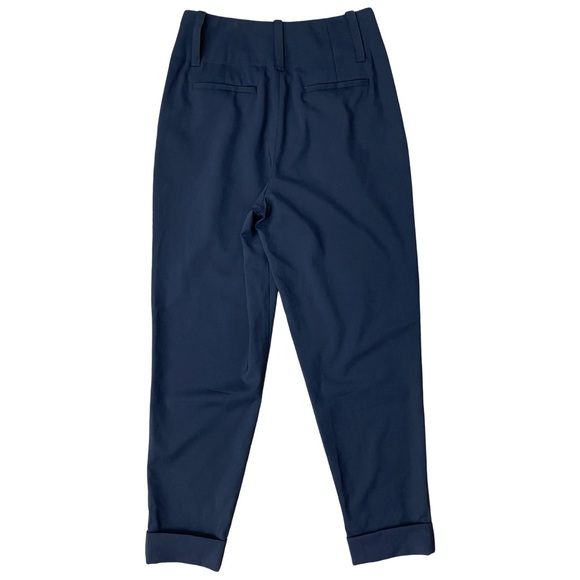 Alice + Olivia Employed Cuffed Wool Pleated Trouser Cropped Quiet Luxury Pants - Picture 5 of 9